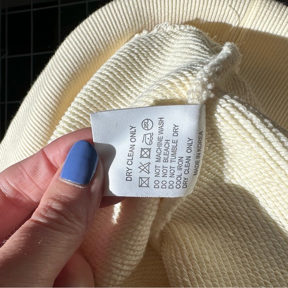 Source Unknown Double Asymmetric Layer Cream Beige Sweatshirt One Size - Picture 11 of 14